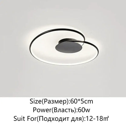 Modern black & gold love shaped ceiling light for bedroom