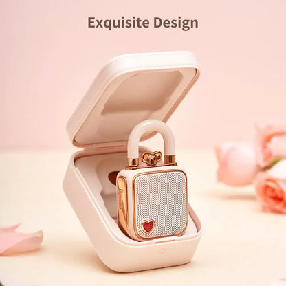 Retro rose gold & white lovelock mini bluetooth speaker bedroom decor