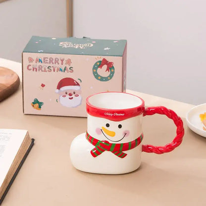 Lovely christmas socks ceramic mug red & green kitchen gift cup