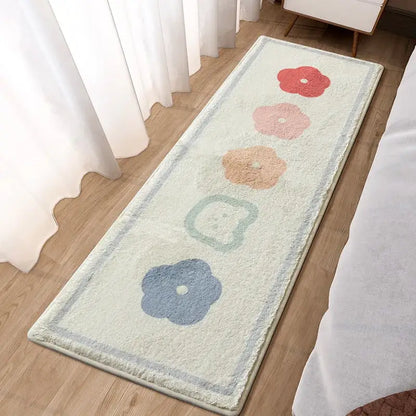 Lovely rabbit pink bedside rug for girls bedroom