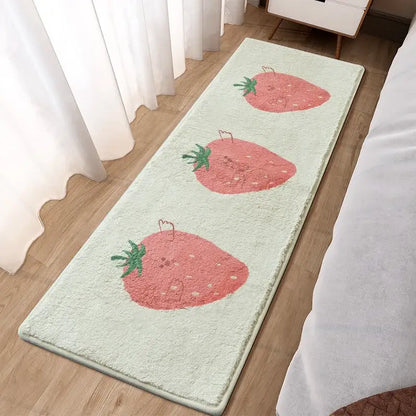 Lovely rabbit pink bedside rug for girls bedroom