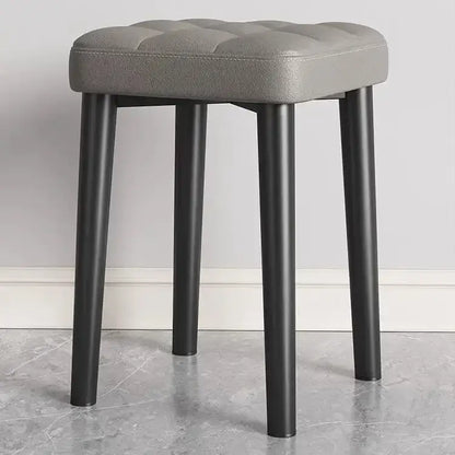 Modern low square stool bench for dining kitchen upholstered seat