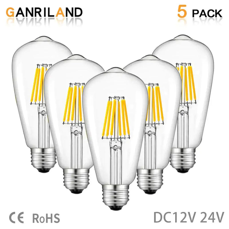 Vintage clear glass low voltage led bulb bedroom retro cabin light