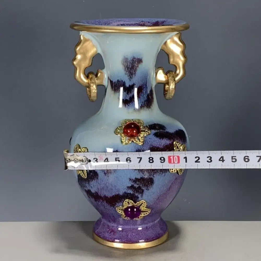 Qinzhai jun porcelain gem inlaid bottle ornaments living room decor