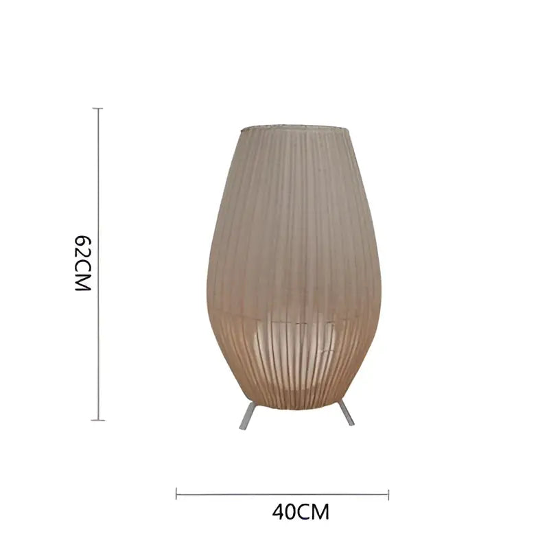 Handwoven natural rattan teardrop floor lamp for living room