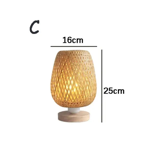 Handwoven natural rattan teardrop floor lamp for living room