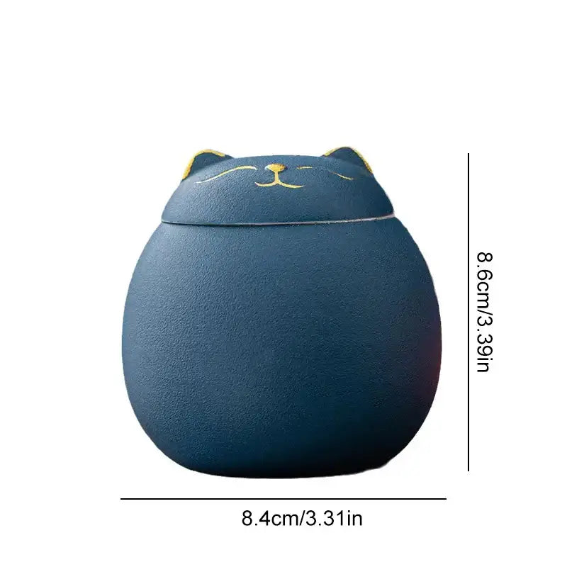 Cute colorful ceramic cat tea storage jar kitchen candy