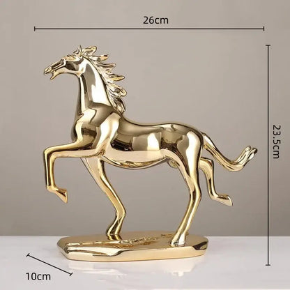 Modern gold horse resin home decoration sculpture living room decor