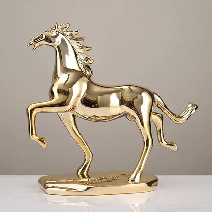 Modern gold horse resin home decoration sculpture living room decor