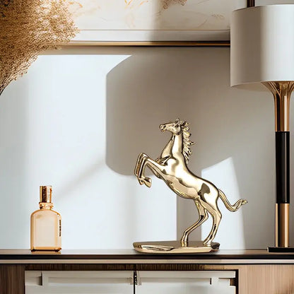 Modern gold horse resin home decoration sculpture living room decor