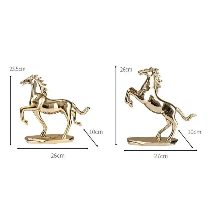 Modern gold horse resin home decoration sculpture living room decor