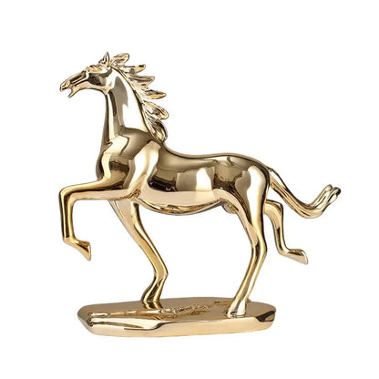 Modern gold horse resin home decoration sculpture living room decor