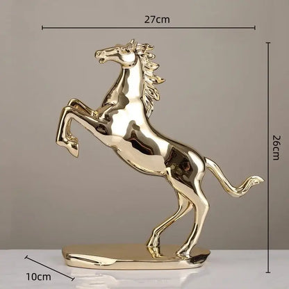 Modern gold horse resin home decoration sculpture living room decor