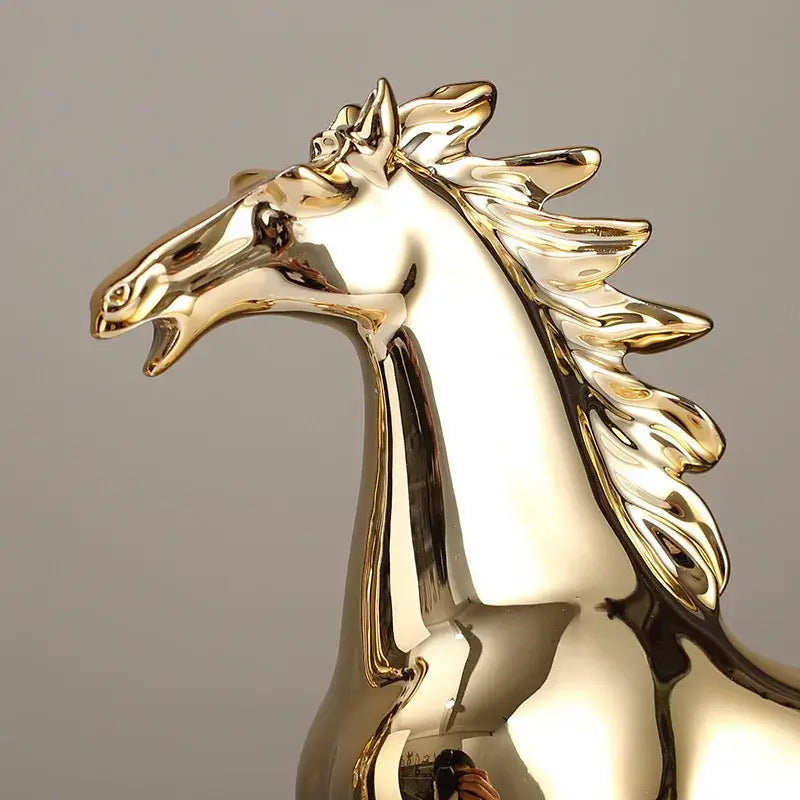Modern gold horse resin home decoration sculpture living room decor