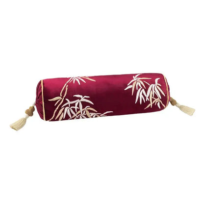 Lucky rabbit pine forests tan velvet cushion bedroom pillow with tassels