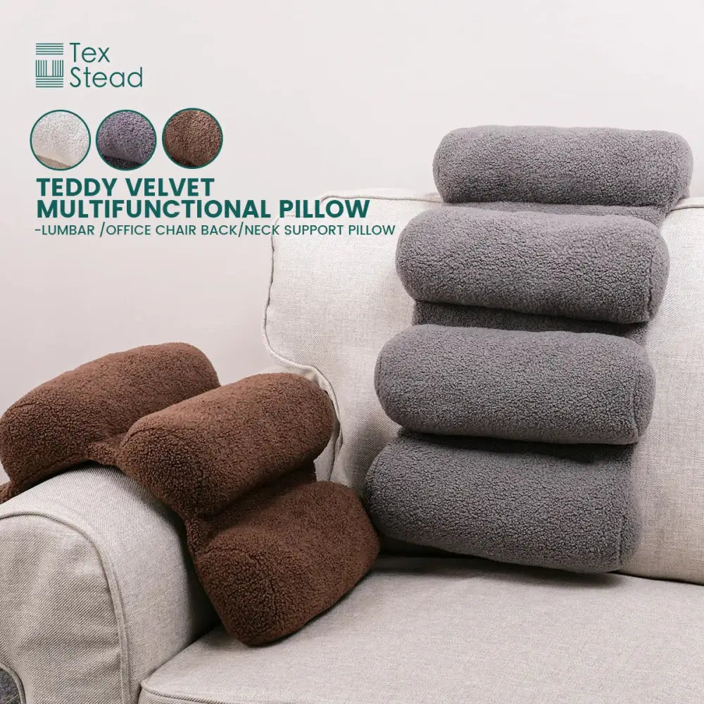 Teddy velvet lumbar support pillow office chair back support