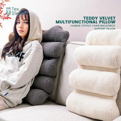 Teddy velvet lumbar support pillow office chair back support