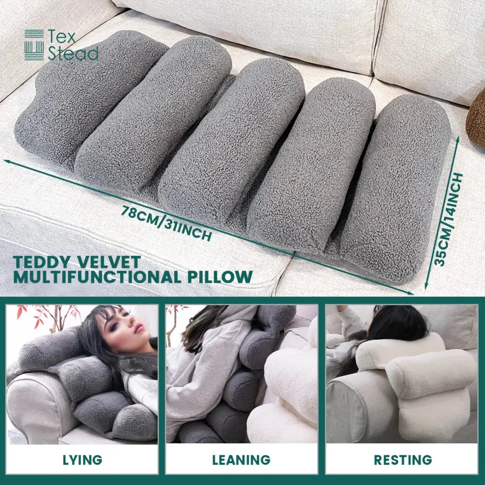 Teddy velvet lumbar support pillow office chair back support