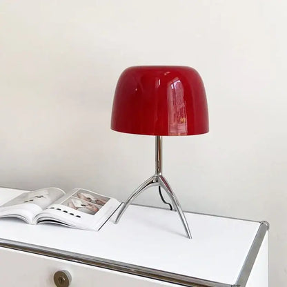 Modern cream lumiere glass table lamp for bedroom with chrome base
