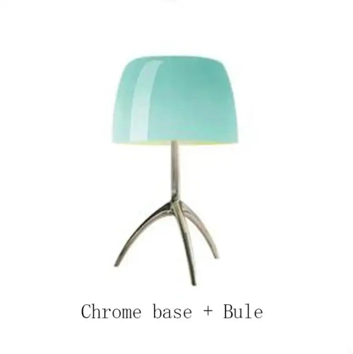 Modern cream lumiere glass table lamp for bedroom with chrome base