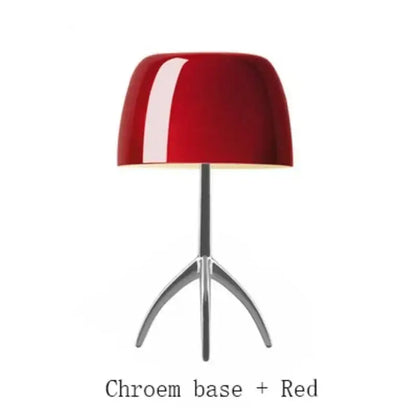 Modern cream lumiere glass table lamp for bedroom with chrome base