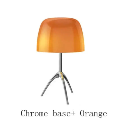 Modern cream lumiere glass table lamp for bedroom with chrome base