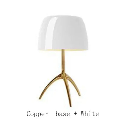 Modern cream lumiere glass table lamp for bedroom with chrome base