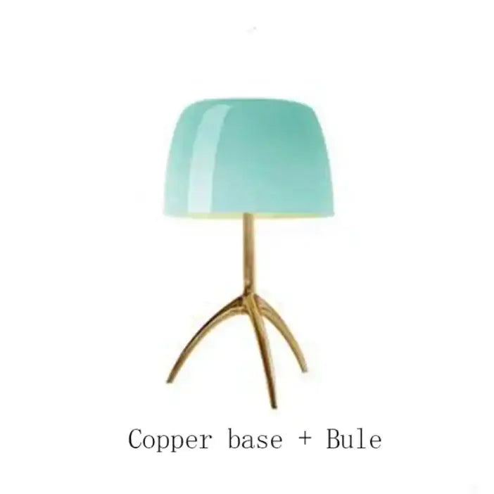 Modern cream lumiere glass table lamp for bedroom with chrome base