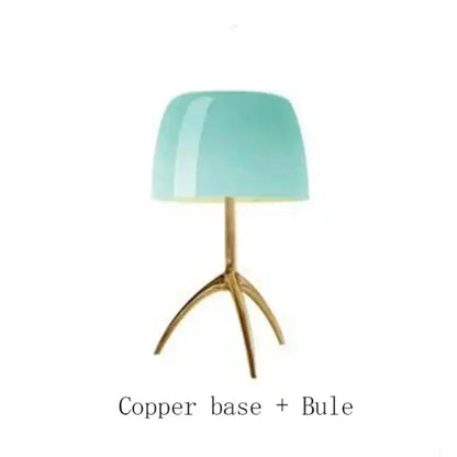 Modern cream lumiere glass table lamp for bedroom with chrome base
