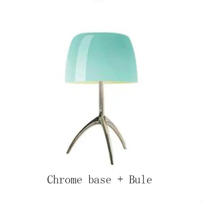 Modern red green & beige tripod table lamp bedroom led light