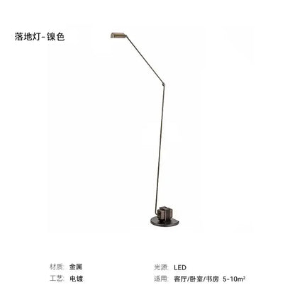 Industrial black long arm floor lamp – study room reading light