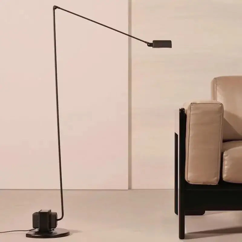Industrial black long arm floor lamp – study room reading light