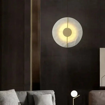 Modern circular gold and copper wall lamp bedroom bedside light