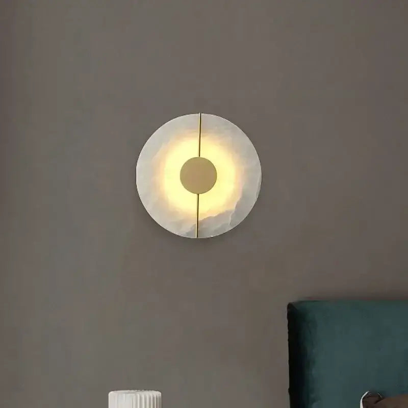 Modern circular gold and copper wall lamp bedroom bedside light