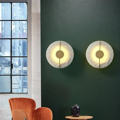 Modern circular gold and copper wall lamp bedroom bedside light