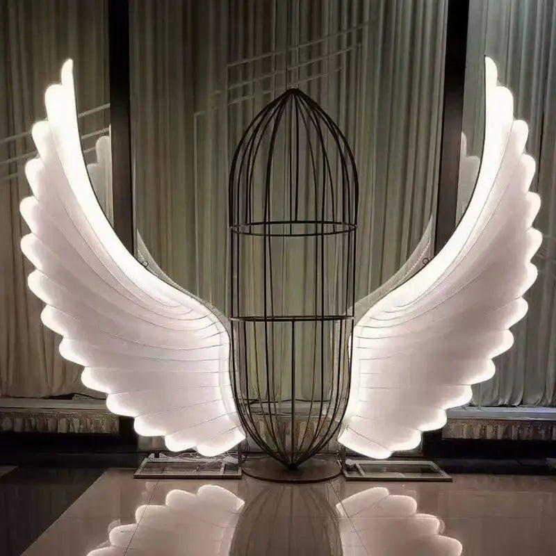 Luminescent angel wings led sculpture bedroom party stage light