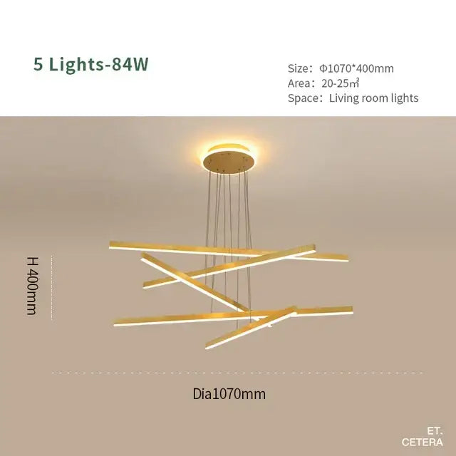 Modern gold luminous ceiling plate chandelier dining room