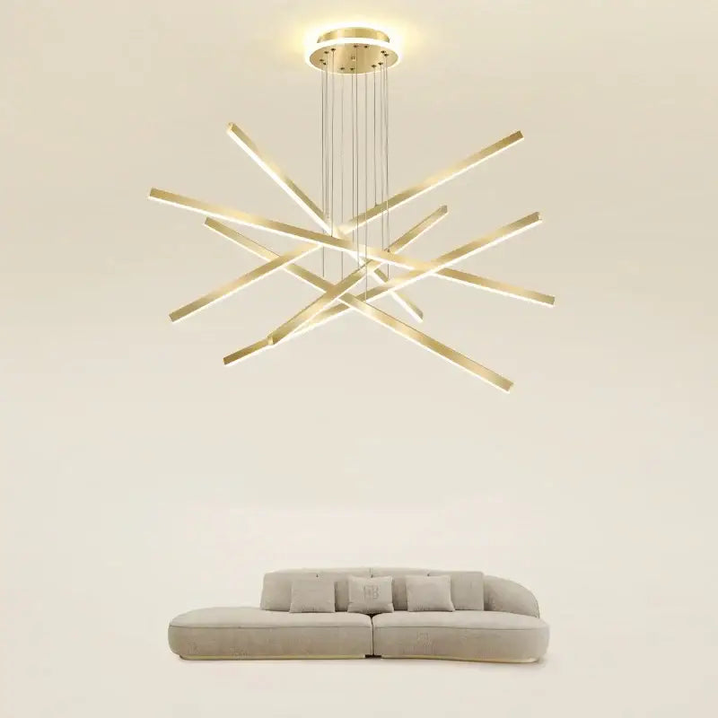 Modern gold luminous ceiling plate chandelier dining room