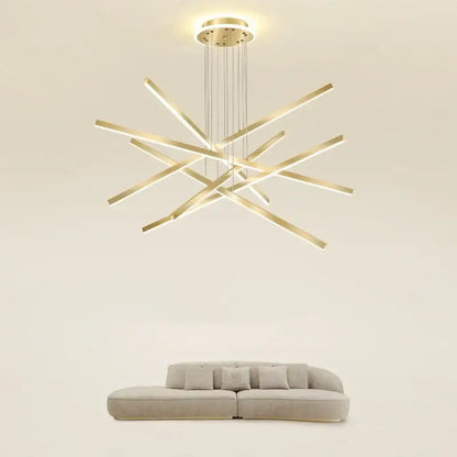 Modern gold luminous ceiling plate chandelier dining room