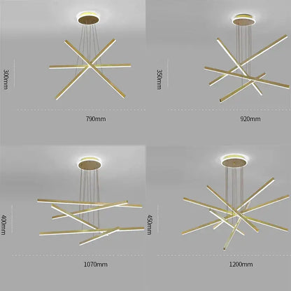Modern gold luminous ceiling plate chandelier dining room