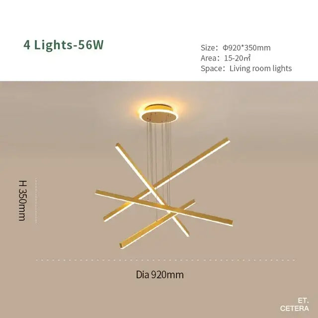 Modern gold luminous ceiling plate chandelier dining room