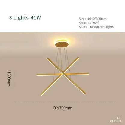 Modern gold luminous ceiling plate chandelier dining room