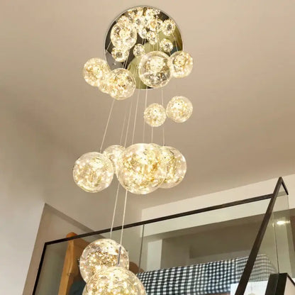 Modern luminous glass ball pendant chandeliers dining room lighting