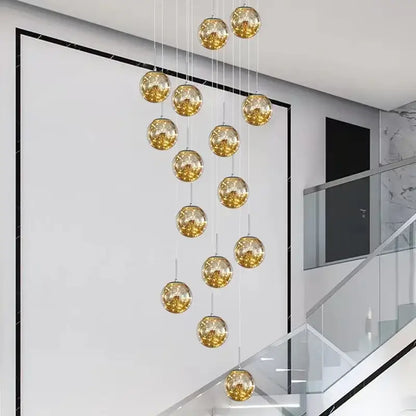Modern luminous glass ball pendant chandeliers dining room lighting