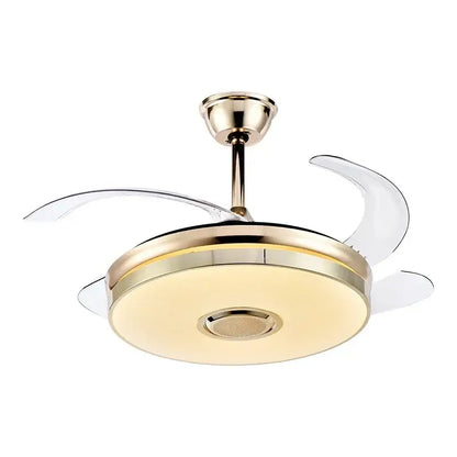 Modern white light ceiling fan with bluetooth speaker bedroom