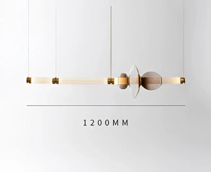 Modern amber & green luna glass tube chandelier dining room light