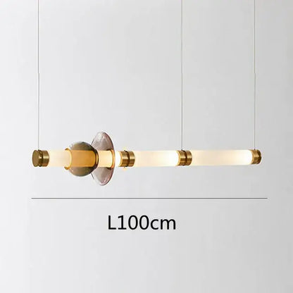 Modern amber & green luna glass tube chandelier dining room light