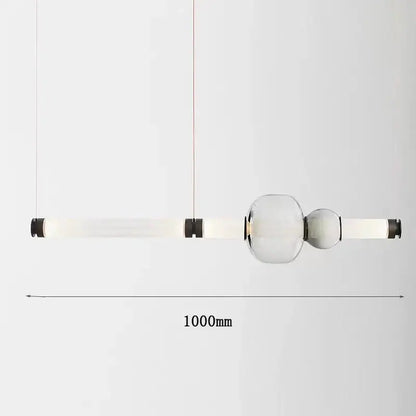Modern amber & green luna glass tube chandelier dining room light