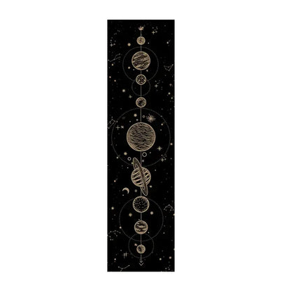 Psychedelic black & white lunar eclipse moon phase tapestry bedroom art