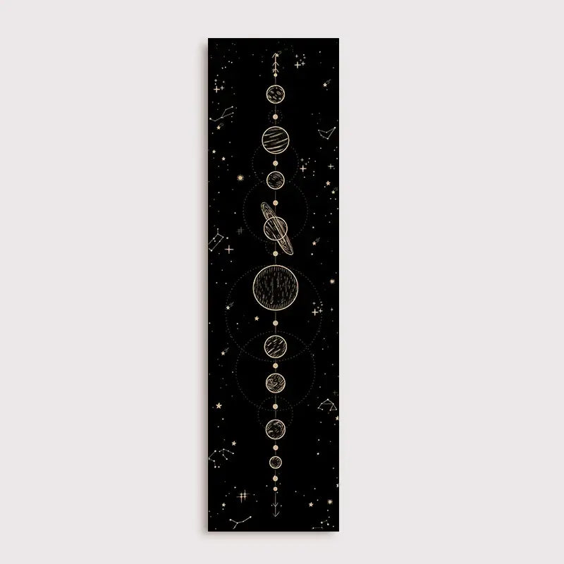 Psychedelic black & white lunar eclipse moon phase tapestry bedroom art